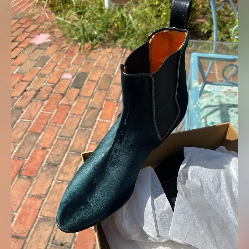 Anthropologie Penelope Chilvers Velvet Chelsea Boots NIB